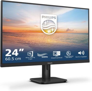 Philips 24E1N1200A - Monitor Full HD da 24 pollici, 120 Hz, multimediale (1920x1080, 1x D-Sub, 1x HDMI 1.4, 1x DisplayPort 1.2) nero